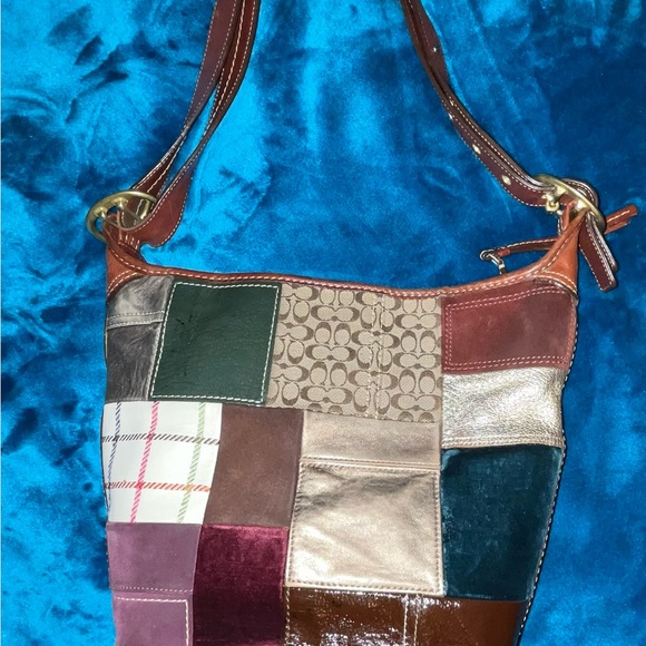 Coach Vintage Bleecker Patchwork Suede Leather Hobo Handbag & Matching Wallet - Picture 2 of 13